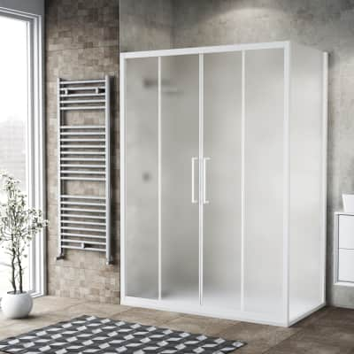 Leroy Merlin Box Doccia.Box Doccia Scorrevole 160 X 80 Cm H 195 Cm In Vetro Spessore 6 Mm Spazzolato Bianco Prezzi E Offerte Online Leroy Merlin